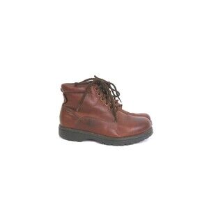 Vintage Brown Leather Ankle Boots Bass Hiking Shoes Womens Size 7.5